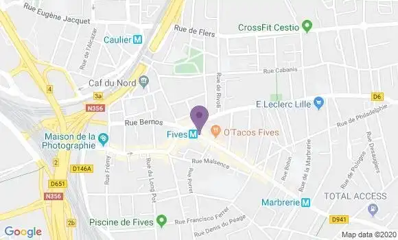 Localisation Banque Populaire Agence de Lille Fives