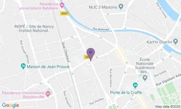 Localisation LCL Agence de Nancy Saint Fiacre