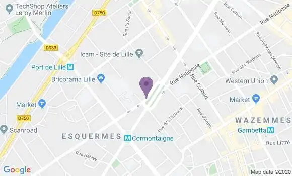 Localisation Banque Populaire Agence de Lille Leclerc
