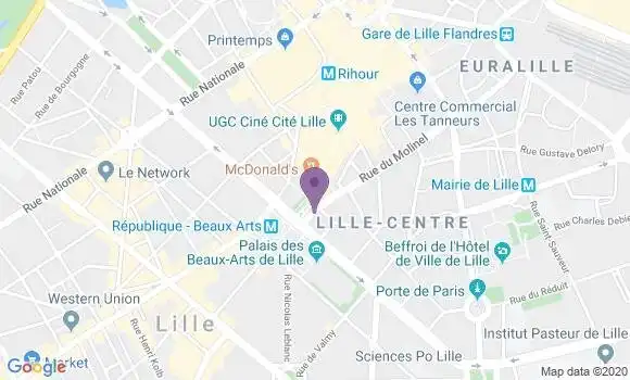 Localisation Banque Populaire Agence de Lille République