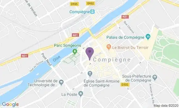 Localisation Banque Populaire Agence de Compiègne
