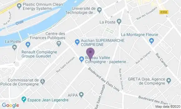 Localisation Banque Populaire Agence de Compiègne Germain