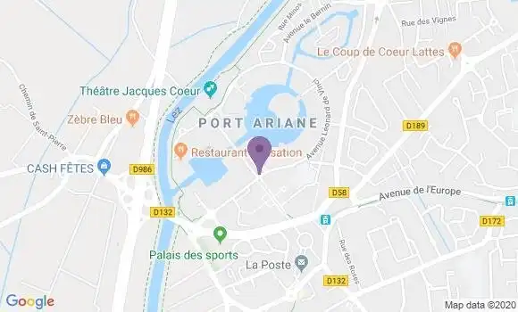 Localisation LCL Agence de Lattes Vinci