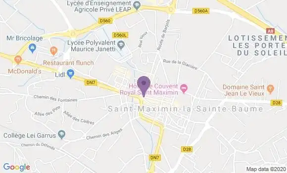 Localisation Banque Populaire Agence de Saint Maximin