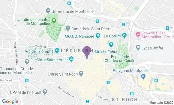 Localisation LCL Agence de Montpellier la Loge