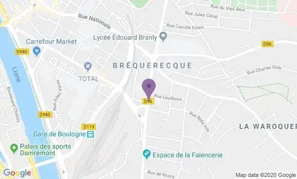 Localisation Banque Populaire Agence de Boulogne sur Mer Bréquerecque