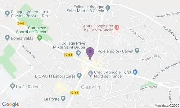 Localisation Banque Populaire Agence de Carvin