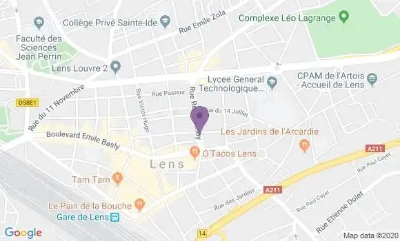 Localisation Banque Populaire Agence de Lens
