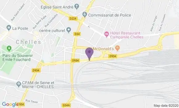 Localisation LCL Agence de Chelles Aulnoy