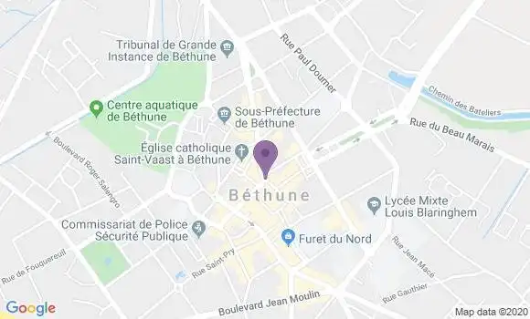 Localisation Banque Populaire Agence de Béthune