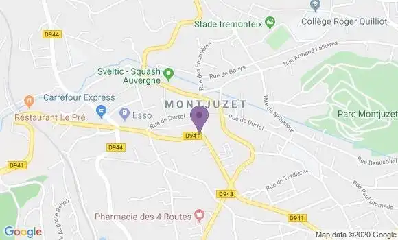 Localisation Banque Populaire Agence de Clermont Ferrand 4 Routes