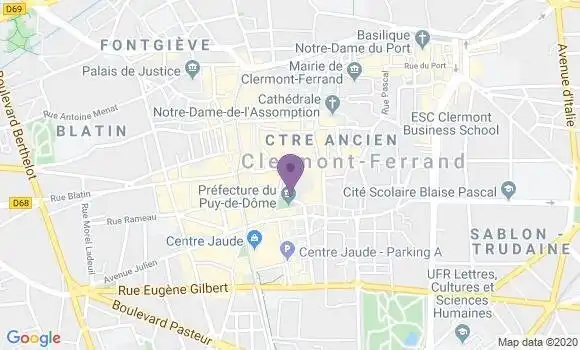 Localisation Banque Populaire Agence de Clermont Ferrand Préfecture