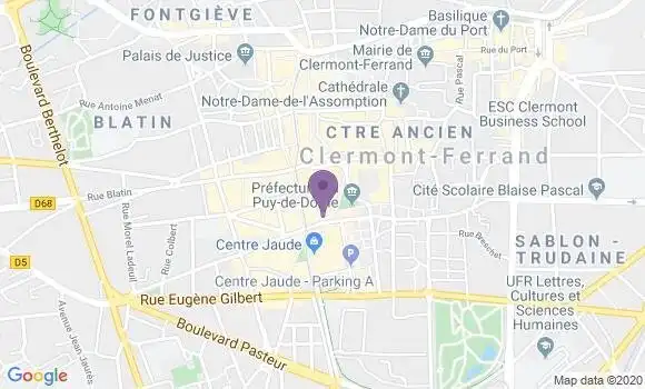Localisation Banque Populaire Agence de Clermont Ferrand Jaude