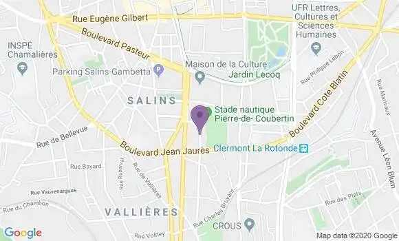 Localisation Banque Populaire Agence de Clermont Ferrand Coubertin