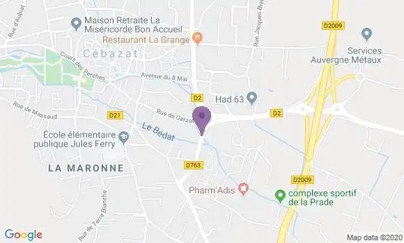 Localisation Banque Populaire Agence de Cébazat