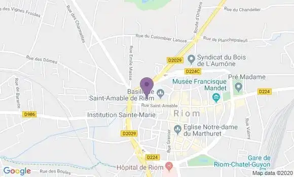 Localisation Banque Populaire Agence de Riom