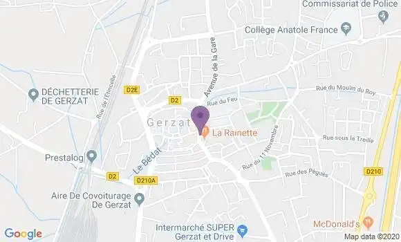 Localisation Banque Populaire Agence de Gerzat