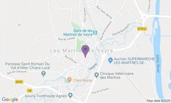 Localisation Banque Populaire Agence de Les Martres de Veyre