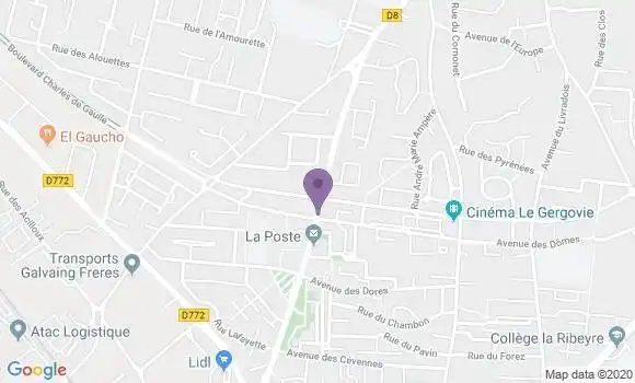 Localisation Banque Populaire Agence de Cournon d