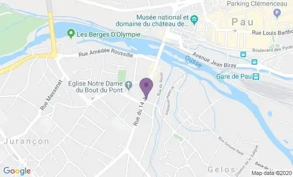 Localisation Banque Populaire Agence de Pau Jurançon