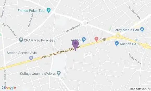 Localisation Banque Populaire Agence de Pau Trespoey