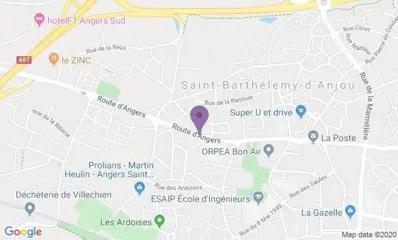 Localisation LCL Agence de Saint Barthélémy d