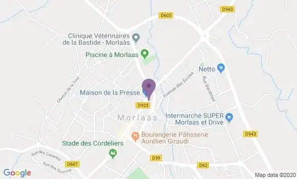 Localisation Banque Populaire Agence de Morlaas