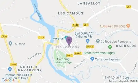 Localisation Banque Populaire Agence de Navarrenx