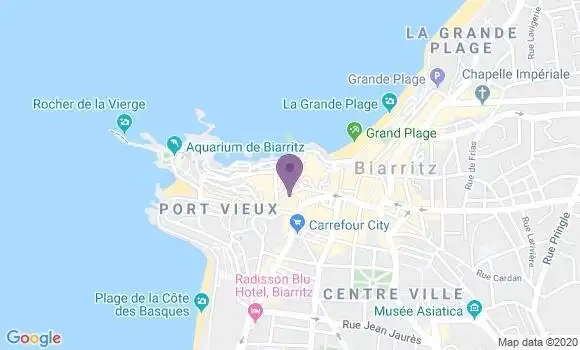 Localisation Banque Populaire Agence de Biarritz
