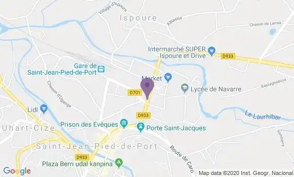 Localisation Banque Populaire Agence de Saint Jean Pied de Port
