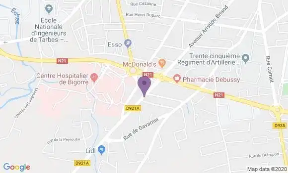 Localisation Banque Populaire Agence de Tarbes Odos