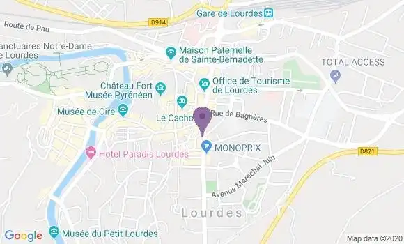 Localisation Banque Populaire Agence de Lourdes