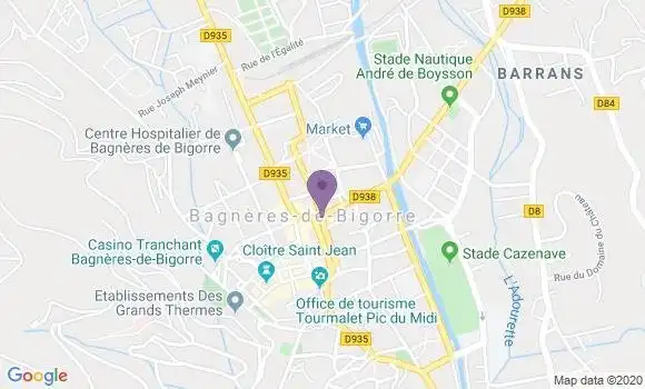 Localisation Banque Populaire Agence de Bagnères de Bigorre