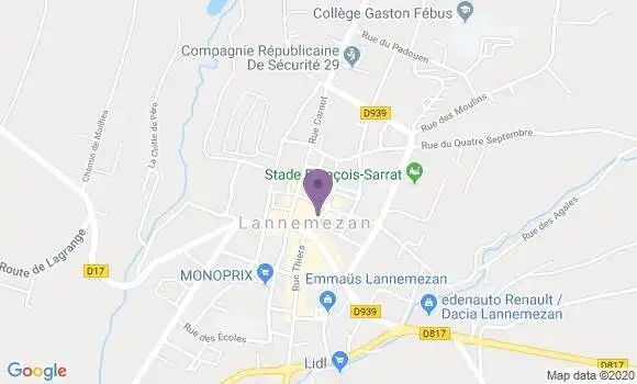 Localisation Banque Populaire Agence de Lannemezan
