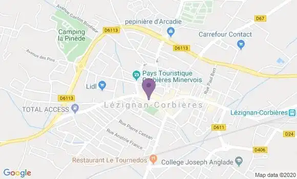 Localisation Société Générale Agence de Lézignan