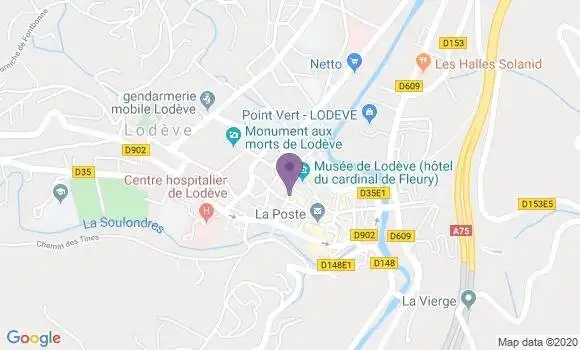Localisation LCL Agence de Lodève