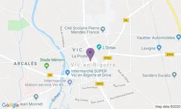 Localisation Banque Populaire Agence de Vic en Bigorre