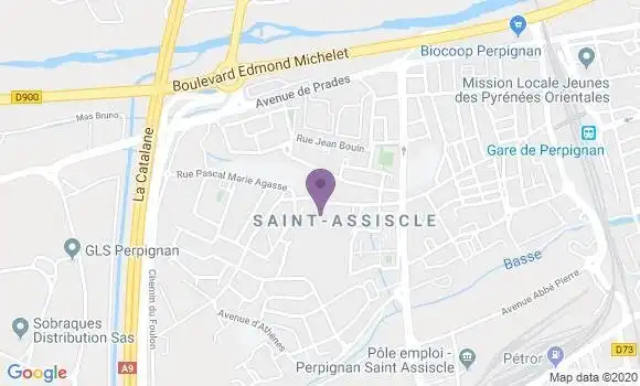 Localisation Banque Populaire Agence de Perpignan Saint Assiscle