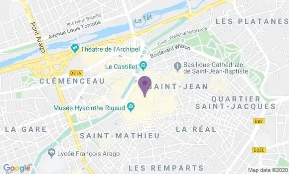 Localisation Banque Populaire Agence de Perpignan Cloche d