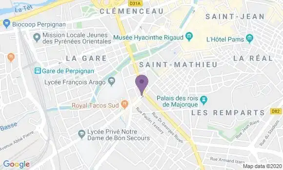 Localisation Banque Populaire Agence de Perpignan Saint Martin