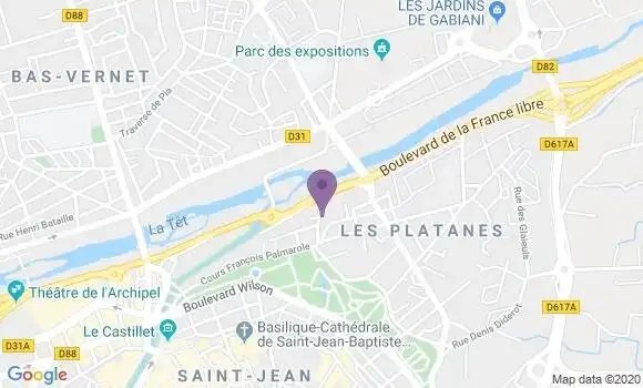 Localisation Banque Populaire Agence de Perpignan Saint Charles