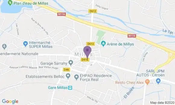 Localisation Banque Populaire Agence de Millas