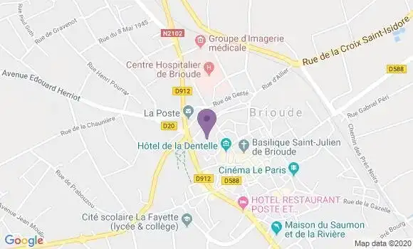 Localisation LCL Agence de Brioude