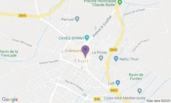 Localisation Banque Populaire Agence de Thuir