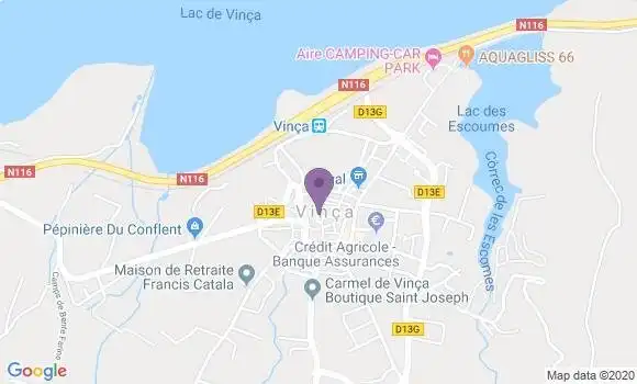 Localisation Banque Populaire Agence de Vinca