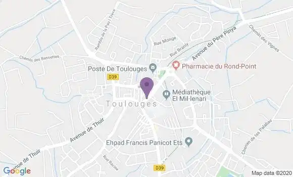 Localisation Banque Populaire Agence de Toulouges