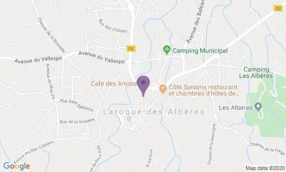 Localisation Banque Populaire Agence de Laroque des Albères