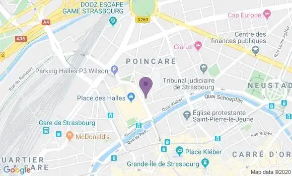 Localisation Banque Populaire Agence de Strasbourg Halles