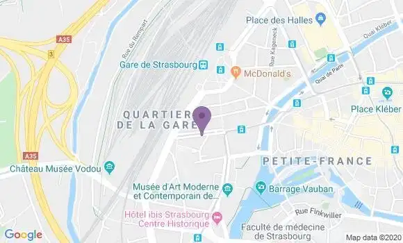 Localisation Banque Populaire Agence de Strasbourg Faubourg National