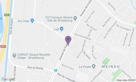 Localisation Banque Populaire Agence de Strasbourg Meinau Colmar